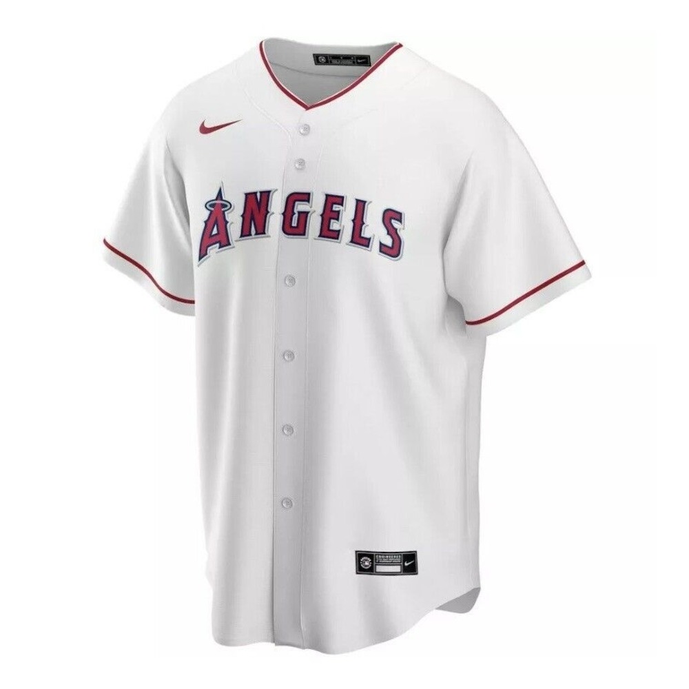Nike Mike Trout Baseball Jersey White Los Angeles Angels Anaheim SEWN LA Mens XL - Picture 8 of 12